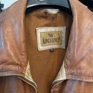 King Ranch Men's Tan Leather Western Style Jacket